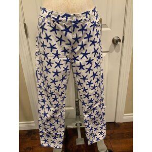 Kate Spade  Broome Street White w/ Blue Starfish Ankle Jeans, Size 31